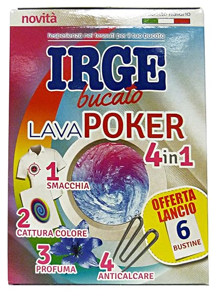 Irge Panno Cattura Colore Lavapoker 4 in 1 6Pz, Multicolor Irge