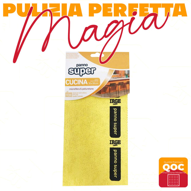 Irge Panno Super 30X30Cm Microfibra Bagno Cucina Inox Vetri