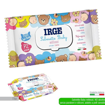 Irge Salviette 72 Pz con Pop Baby Milleusi Irge