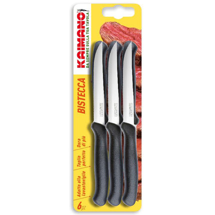 Set 6 Coltelli da Tavola e Bistecca Italicus Lama Inox, Taglio Preciso, Lavabili in Lavastoviglie, Resistenti e Duraturi