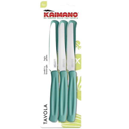 Coltelli da Tavola Dinamik 6 pz in Acciaio Inox 10,7cm con Manico in PP, Lavabili in Lavastoviglie, Taglio Preciso per Uso Alimentare