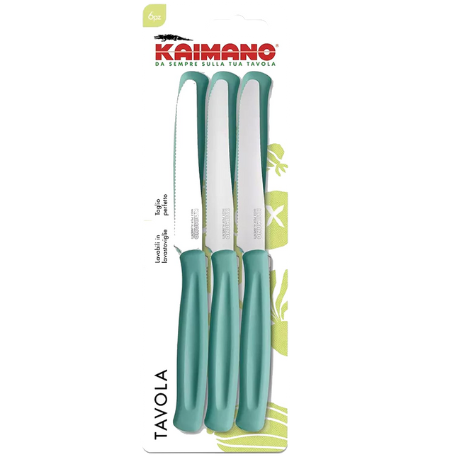 Coltelli da Tavola Dinamik 6 pz in Acciaio Inox 10,7cm con Manico in PP, Lavabili in Lavastoviglie, Taglio Preciso per Uso Alimentare