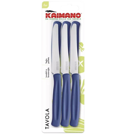 Coltelli da Tavola Dinamik 6 pz in Acciaio Inox 10,7cm con Manico in PP, Lavabili in Lavastoviglie, Taglio Preciso per Uso Alimentare Kaimano