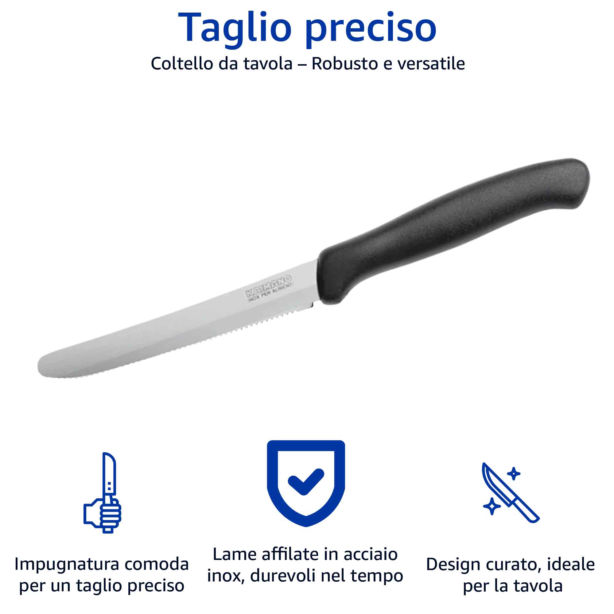 Trottex Set 6 Pezzi Coltelli Colore Nero Trottex Set 6 Pezzi Coltelli Colore Nero