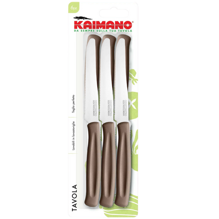 Coltelli da Tavola Dinamik 6 pz in Acciaio Inox 10,7cm con Manico in PP, Lavabili in Lavastoviglie, Taglio Preciso per Uso Alimentare