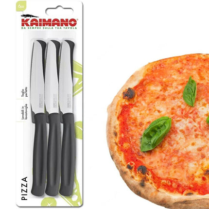 Coltelli Pizza Kaimano Dinamik 6pz Acciaio Inox Manico Nero