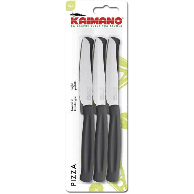 Coltelli Pizza Kaimano Dinamik 6pz Acciaio Inox Manico Nero