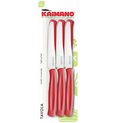 Coltelli da Tavola Dinamik 6 pz in Acciaio Inox 10,7cm con Manico in PP, Lavabili in Lavastoviglie, Taglio Preciso per Uso Alimentare
