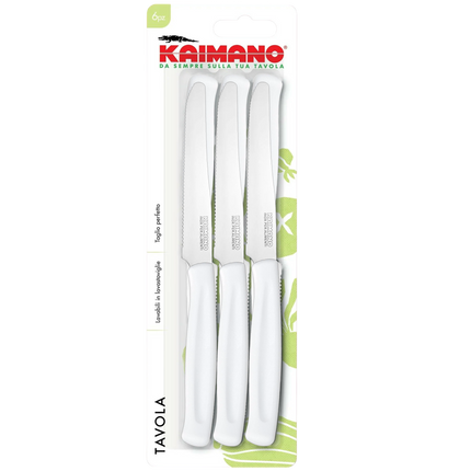 Coltelli da Tavola Dinamik 6 pz in Acciaio Inox 10,7cm con Manico in PP, Lavabili in Lavastoviglie, Taglio Preciso per Uso Alimentare
