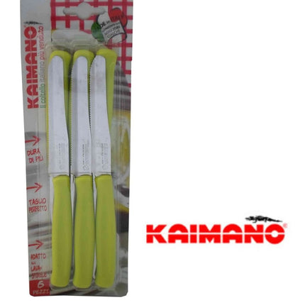 Kaimano Kdn041506E Dinamik Coltelli Tavola, Acciaio Inossidabile, Verde, 28X10X2 Cm, 6 Unità Kaimano