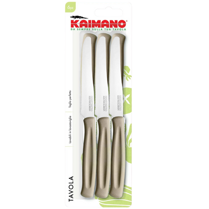 Coltelli da Tavola Dinamik 6 pz in Acciaio Inox 10,7cm con Manico in PP, Lavabili in Lavastoviglie, Taglio Preciso per Uso Alimentare