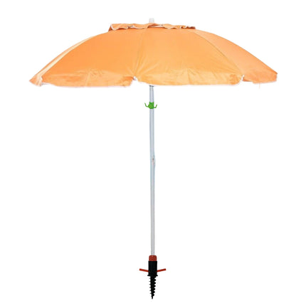 Kit Ombrellone Anti-UV Unicolor 200 cm + Picchetto e Gancio (Set Completo 3-in-1) Salmar