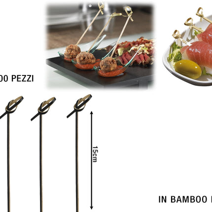 Spiedi In Bamboo Deco Nero Cm.15 Set 100 Pz.-8024112002105