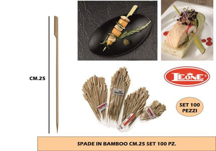 Leone Spade In Bamboo Monouso: Eleganza Eco-Friendly Per Alimenti (Set 100 Pz.)