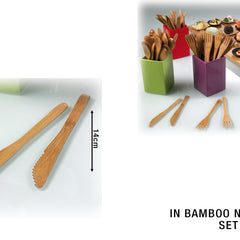 Coltello In Bamboo Monouso Lunghezza Cm.14 Confezione 12 Pezzi Leone