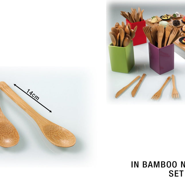 Cucchiaio In Bamboo Cm.14 Set 12 Pz.-8024112300355