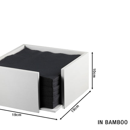 Portatovaglioli Bamboo Cm.19X19X10H Bianco-8024112100863