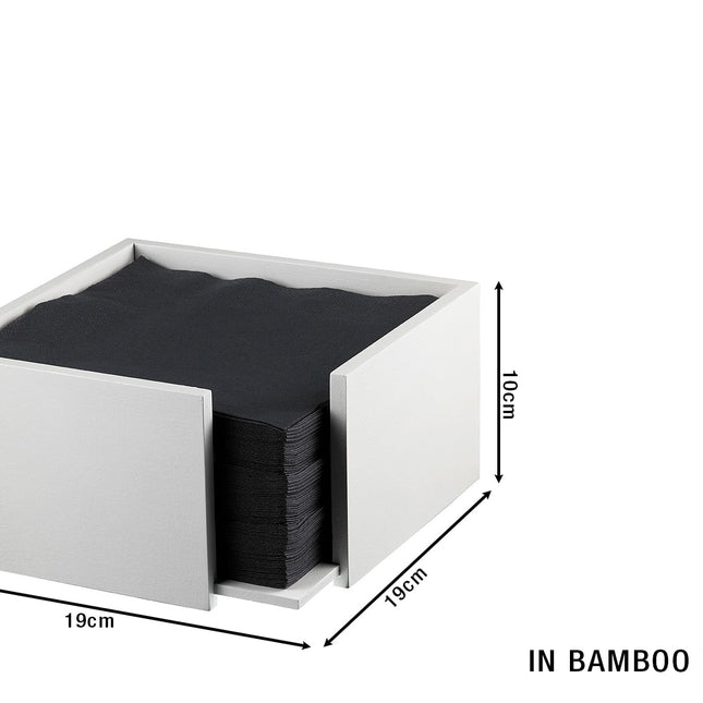 Portatovaglioli Bamboo Cm.19X19X10H Bianco-8024112100863