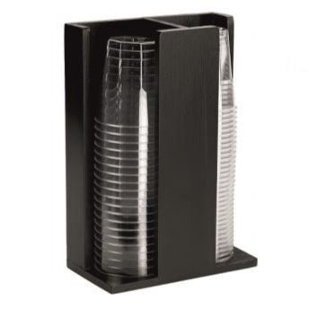Portabicchieri in Bamboo 2 Scomparti Cm.21x11x30H Design Elegante e Funzionale Nero Leone
