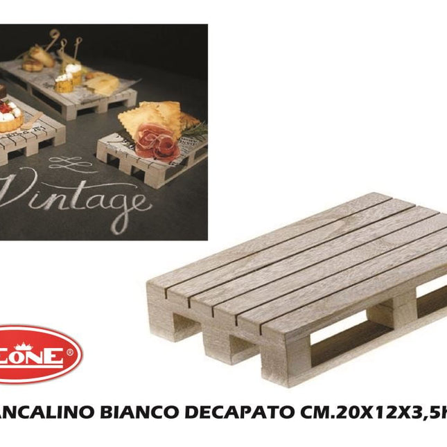 Bancalino Bianco Decapato Cm.20X12X3