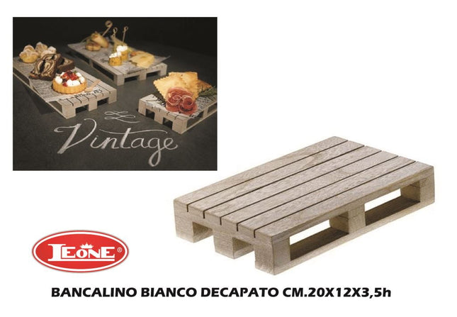 Bancalino Bianco Decapato Cm.20X12X3,5H Leone