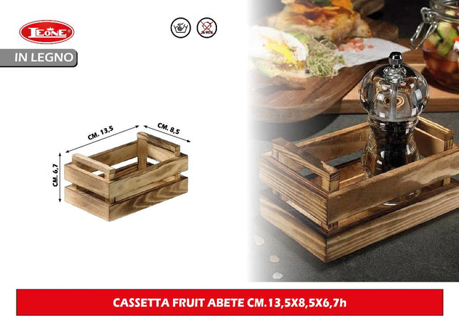 Leone Cassetta Fruit In Abete: Versatilità Naturale Per Cucina E Casa 13,5 x 8,5 x 6,7 cm Leone