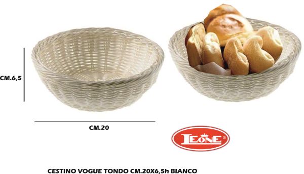 Cestino Vogue Tondo Cm.20X6,5H Bianco