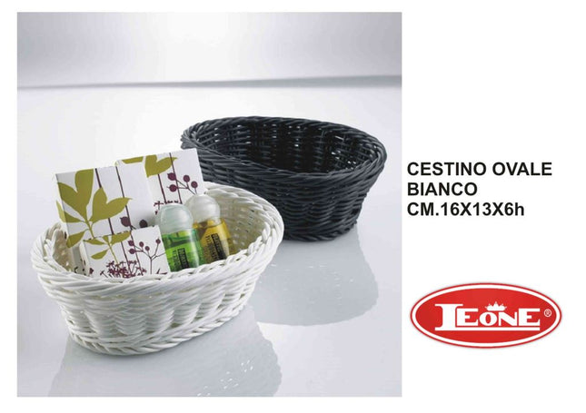 Leone Cestino Vanity Ovale: Eleganza Compatta Per Organizzare (Cm. 16X13X6H) Bianco Leone