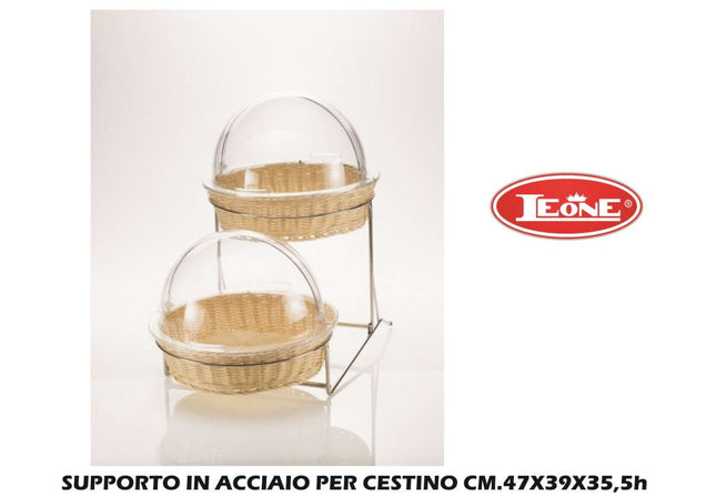 Supporto In Acciaio Per Cestino Cm.47X39X35,5H Leone