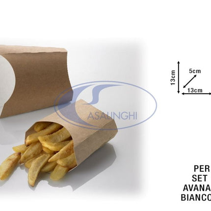 Box Fritti Set 100 Pz. Cm.13X5X13H Avana-Bianco-8024112005649