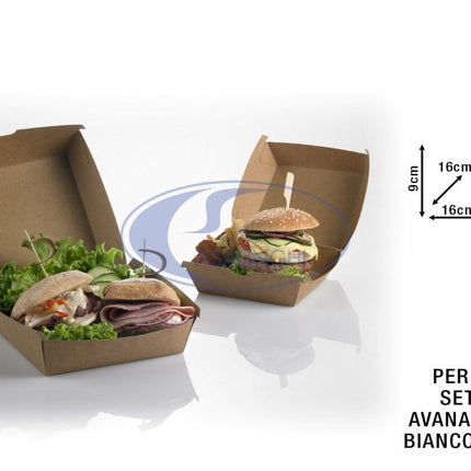 Leone Box Hamburger Kraft-Pe: Set 50 Pz. Per Fast Food, Pizzerie E Ristoranti (Varie Misure) Leone