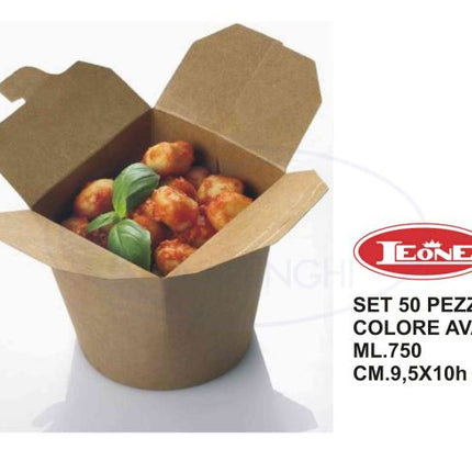Leone Scatola Chiusa Kraft/Pe Avana In Vari Formati Per Contenimento E Conservazione Alto 750ml Leone