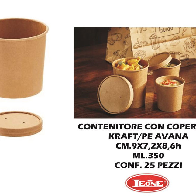 Contenitore C/Cop. Conf. 25 Pz. Kraft/Pe Avana-8024112015655