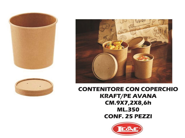 Contenitore C/Cop. Conf. 25 Pz. Kraft/Pe Avana Leone
