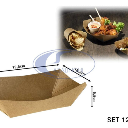 Vaschetta Da Fritti Kraft/Pe Avana Set 125 Pz. Cm.19