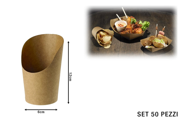 Coppa Da Fritti Avana Set 50 Pz. Cm.6X6,3X12H Pesce Leone