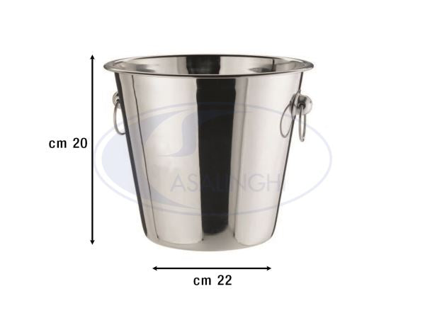 Secchiello Champagne X 1 Bottiglia Acciaio Cm.22X2-8024112004529