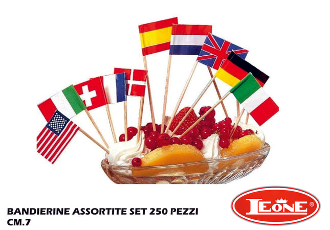 Bandierine Assortite Cm.7 Conf. 250 Pz. Leone