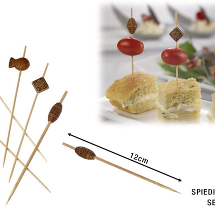 Spiedi In Bamboo Cm.12 Set 100 Pz. Maori-8024112631596