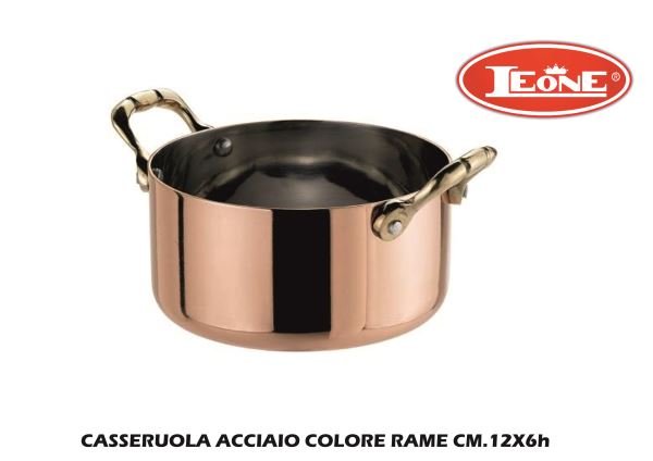 Leone Casseruola in Acciaio Color Rame: Eleganza per Servire in Tavola - Tutto Tutto Meno Meno