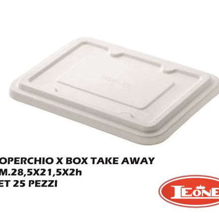 Coperchio X Box Take Away Set 25 Pz. Cm.28,5X21,5X2H In Polp Leone