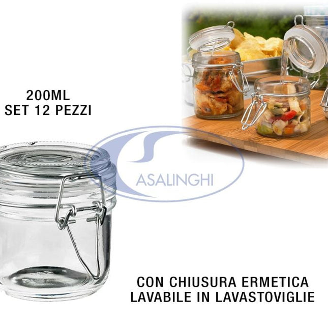 Vasetto In Vetro Ml.200 Chiusura Ermetica-8024112004772