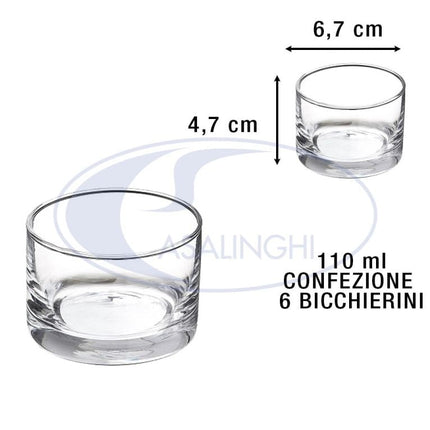 Leone Bicchierino in Vetro: Set 6 Pezzi per Dessert, Salse e Liquori (Varie Dimensioni) - Tutto Tutto Meno Meno