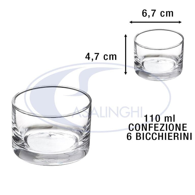 Leone Bicchierino in Vetro: Set 6 Pezzi per Dessert, Salse e Liquori (Varie Dimensioni) - Tutto Tutto Meno Meno