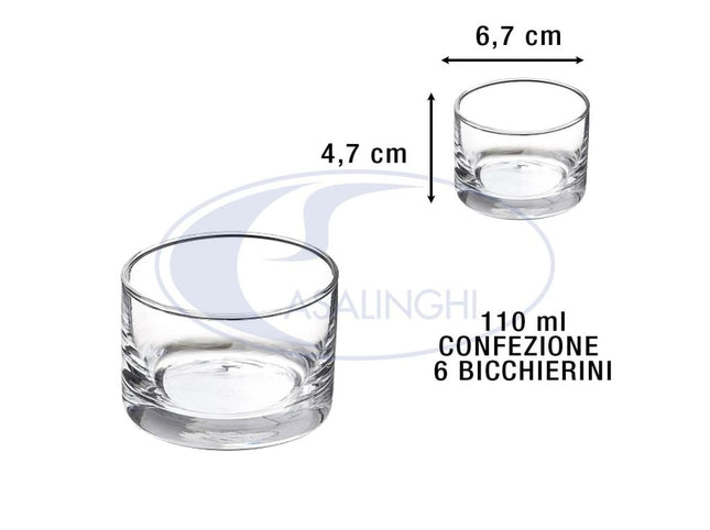 Leone Bicchierino in Vetro: Set 6 Pezzi per Dessert, Salse e Liquori (Varie Dimensioni) - Tutto Tutto Meno Meno