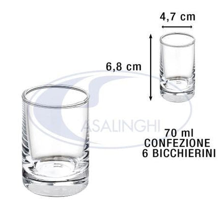 Leone Bicchierino in Vetro: Set 6 Pezzi per Dessert, Salse e Liquori (Varie Dimensioni) - Tutto Tutto Meno Meno