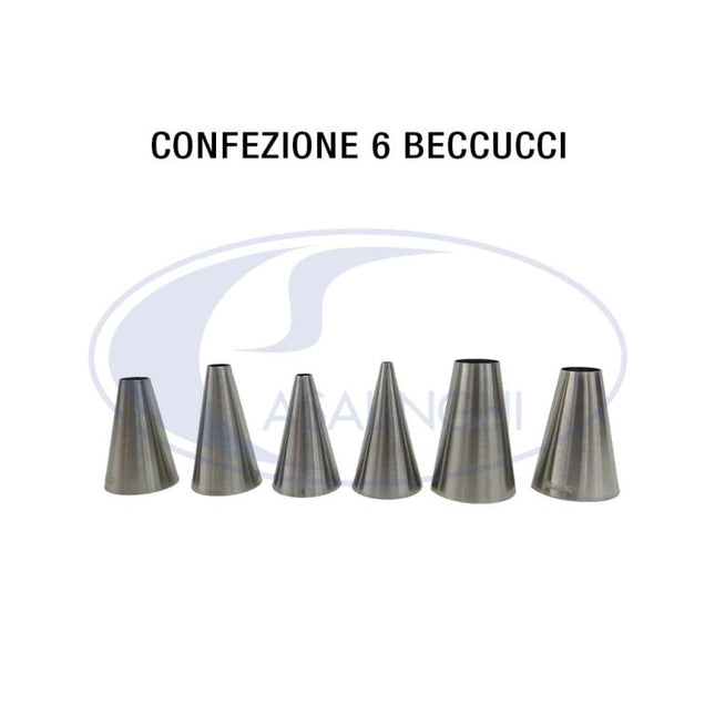 Leone Beccucci in Acciaio 18/10: Set 6 Pz. per Sac à Poche (Punta Tonda e Stella Cm. 2,5x4h) - Tutto Tutto Meno Meno