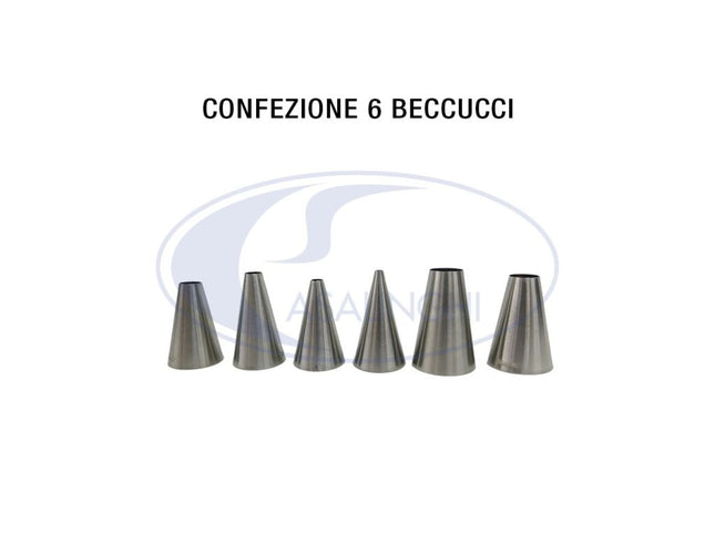 Leone Beccucci In Acciaio 18/10: Set 6 Pz. Per Sac À Poche (Punta Tonda E Stella Cm. 2,5X4H) Leone