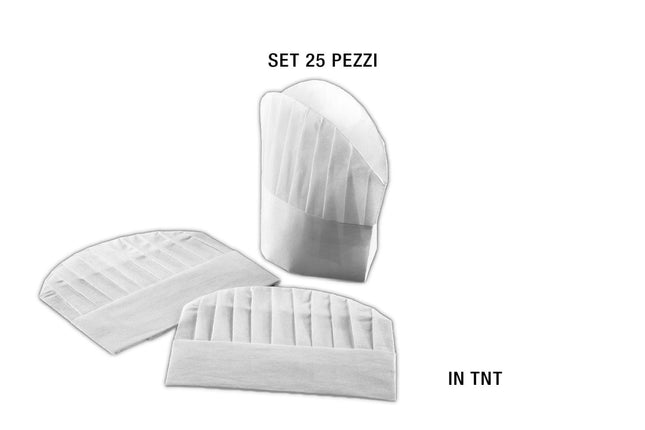 Leone Cappello Chef In Tnt: Set 25 Pezzi (Cm. 28,5X24) Per Un Look Da Cuoco Impeccabile Leone