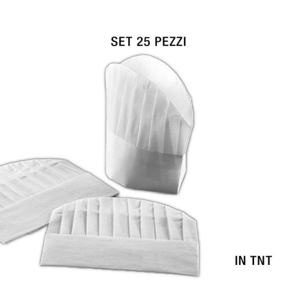 Leone Cappello Chef In Tnt: Set 25 Pezzi (Cm. 28,5X24) Per Un Look Da Cuoco Impeccabile Bianco Leone